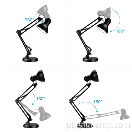 Versátil lâmpada de mesa de metal de ganso ajustável